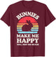 Bunnies Make Me Happy You Not So Much Bunny Rabbit Retro Men T-Shirt - T-Shirt | Maroon