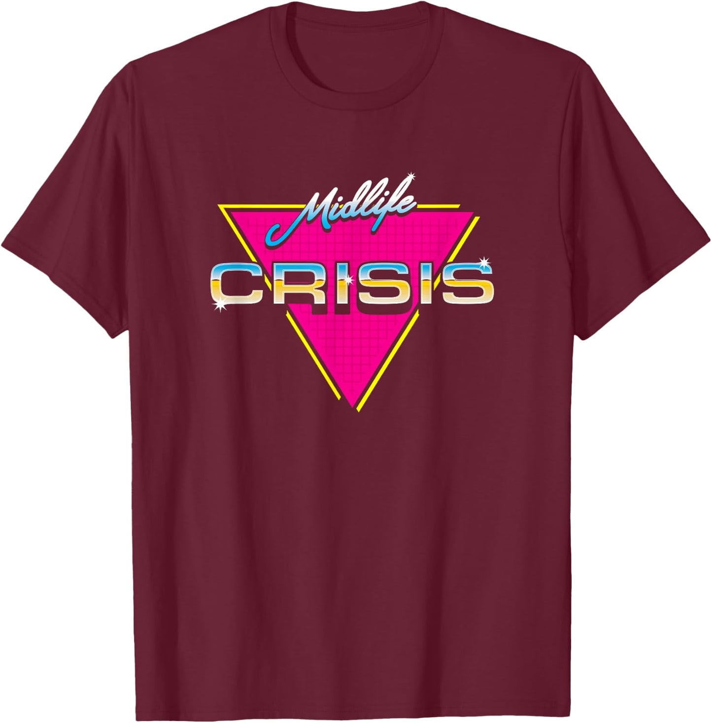 Midlife Crisis 80s T-Shirt - T-Shirt | Maroon