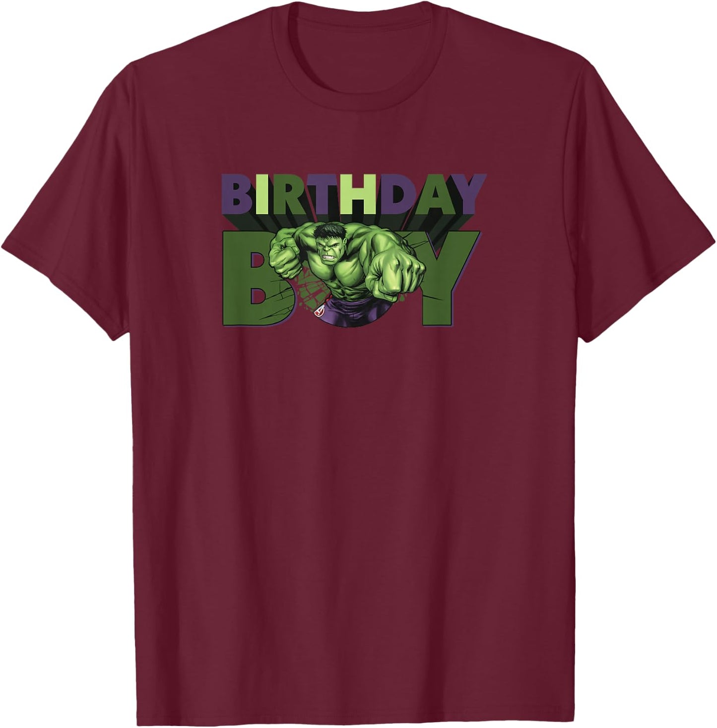 Marvel Avengers Incredible Hulk Smash Birthday Boy T-Shirt - T-Shirt | Maroon