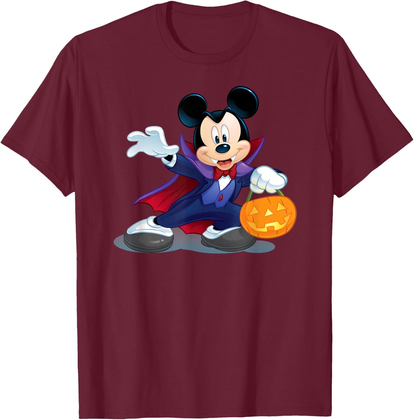 Disney Halloween Mickey Mouse Vampire T-Shirt - T-Shirt | Maroon