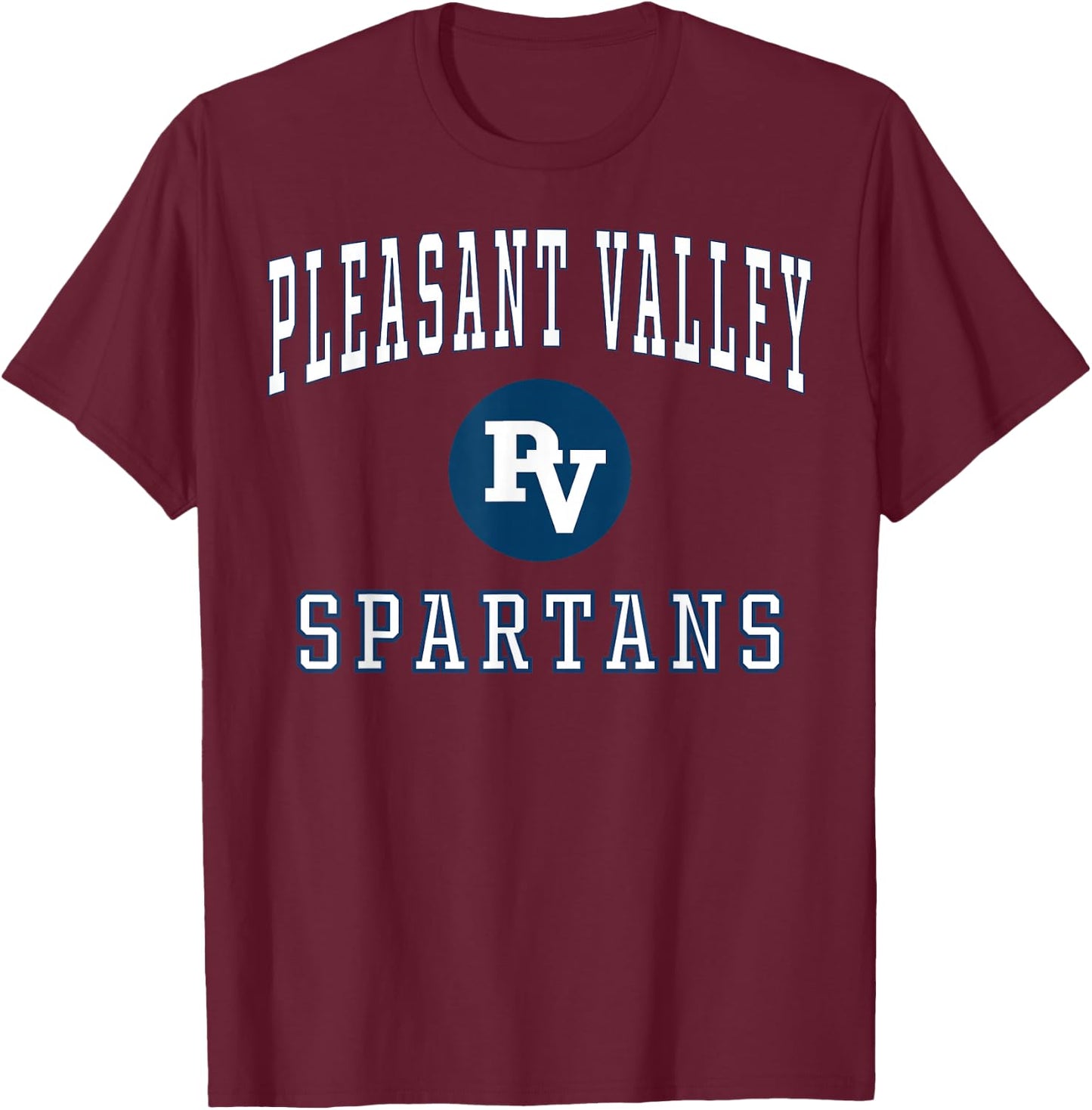 Pleasant Valley High School Spartans C1 T-Shirt - T-Shirt | Maroon