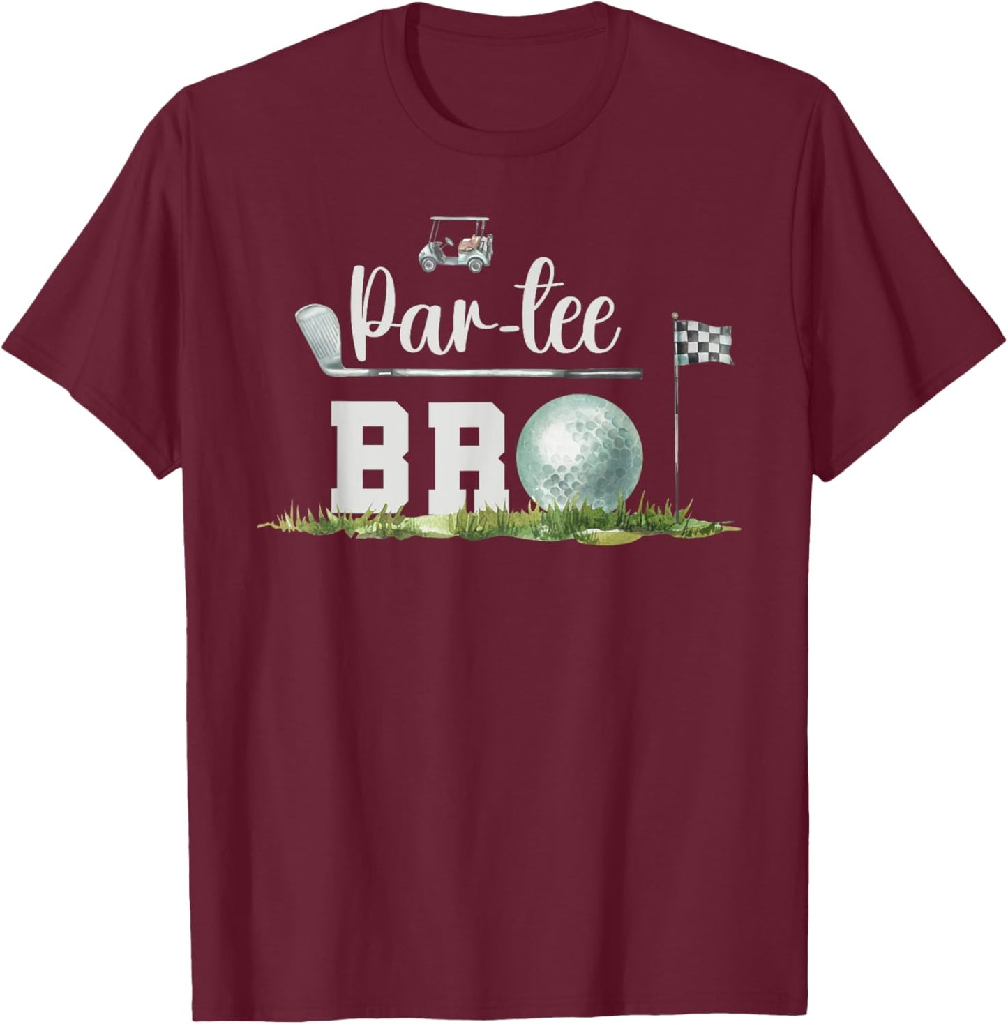Par- Bro Of The Birthday Golfer Golf Matching Family T-Shirt - T-Shirt | Maroon