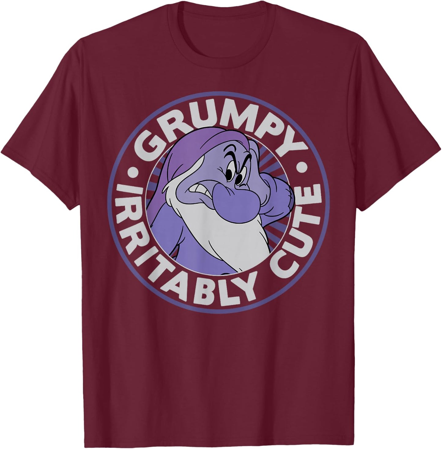 Disney Snow White Grumpy Irritably Cute Graphic T-Shirt - T-Shirt | Maroon