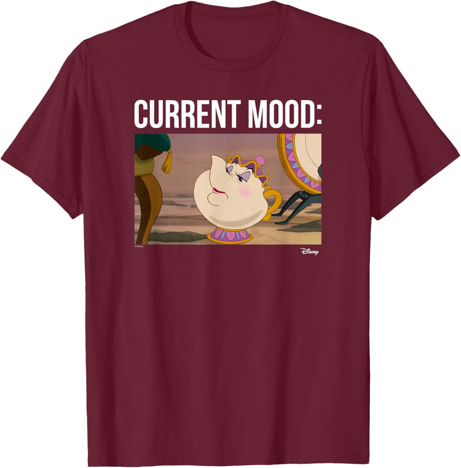 Disney Princess - Mrs. Potts Current Mood T-Shirt - T-Shirt | Maroon