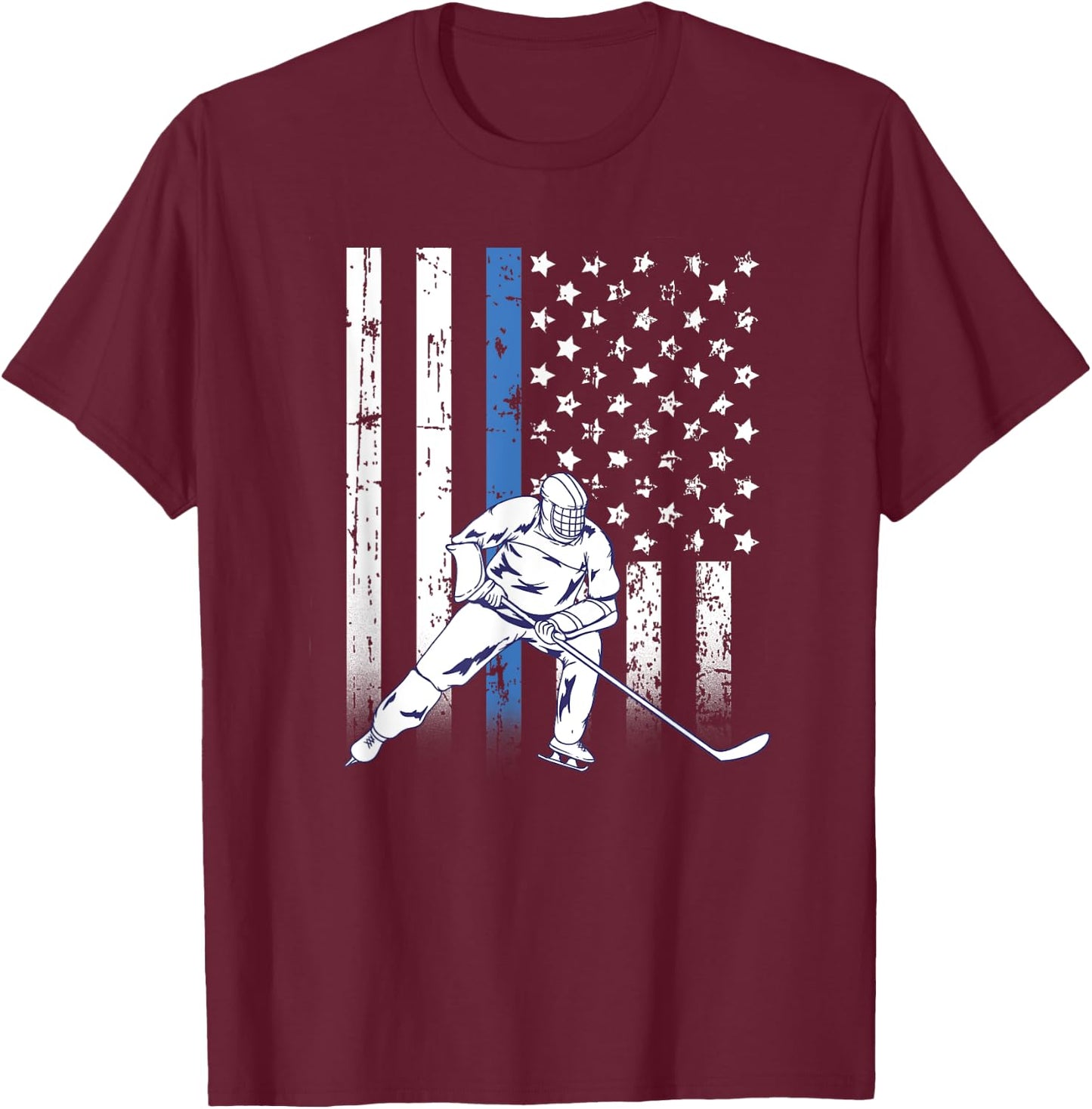 Thin Blue Line Hockey - Police Gifts T-Shirt - T-Shirt | Maroon
