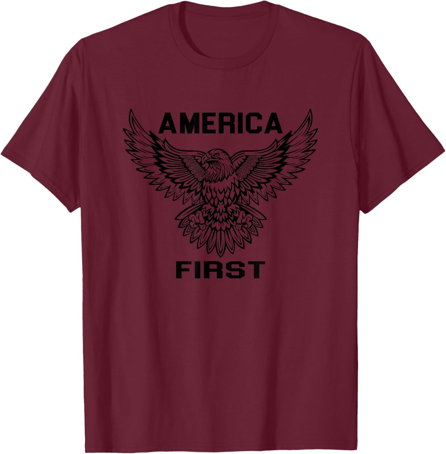 America First Eagle T-Shirt - T-Shirt | Maroon