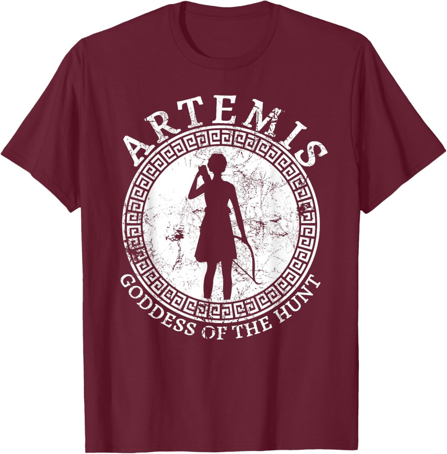 Artemis Greek Goddess Of The Hunt Ancient Greece Mythology T-Shirt - T-Shirt | Maroon