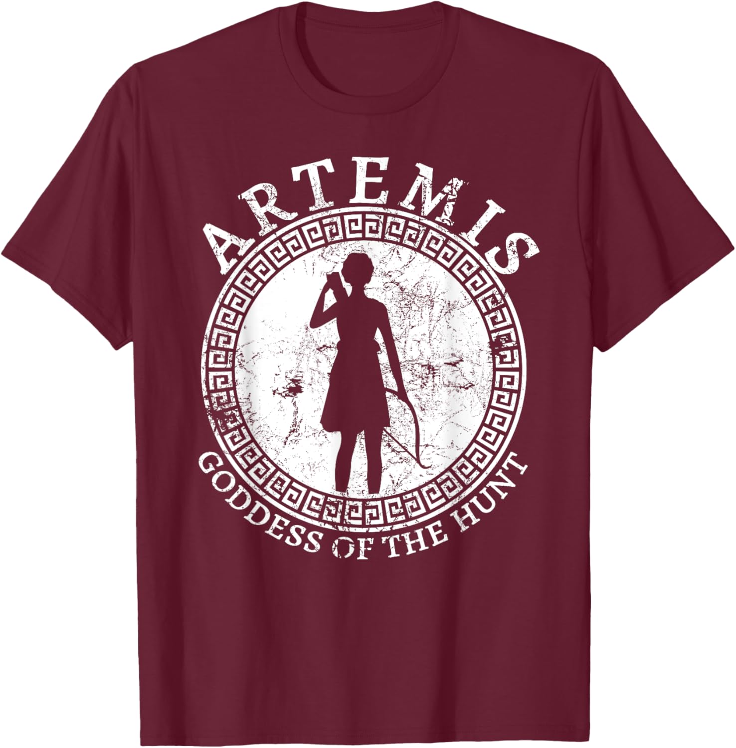 Artemis Greek Goddess Of The Hunt Ancient Greece Mythology T-Shirt - T-Shirt | Maroon