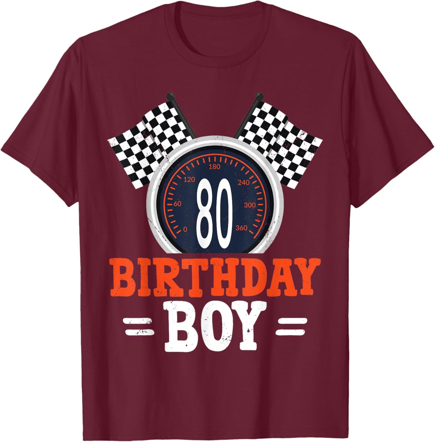 Race Car 80th Birthday Racing Car Driver 80 Year Old Funny T-Shirt - T-Shirt | Maroon