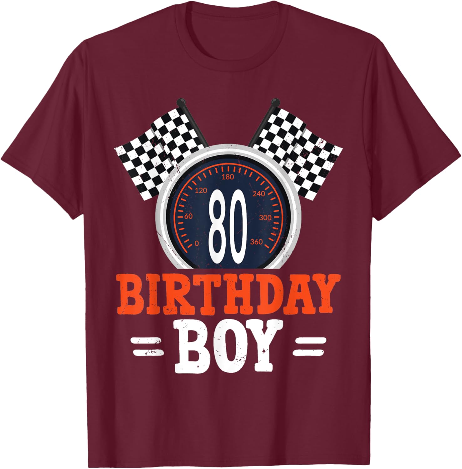 Race Car 80th Birthday Racing Car Driver 80 Year Old Funny T-Shirt - T-Shirt | Maroon