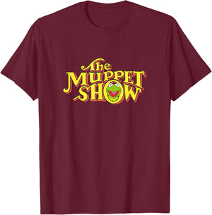Disney The Muppets Show Kermit Neon Big Chest Text Logo V2 T-Shirt - T-Shirt | Maroon