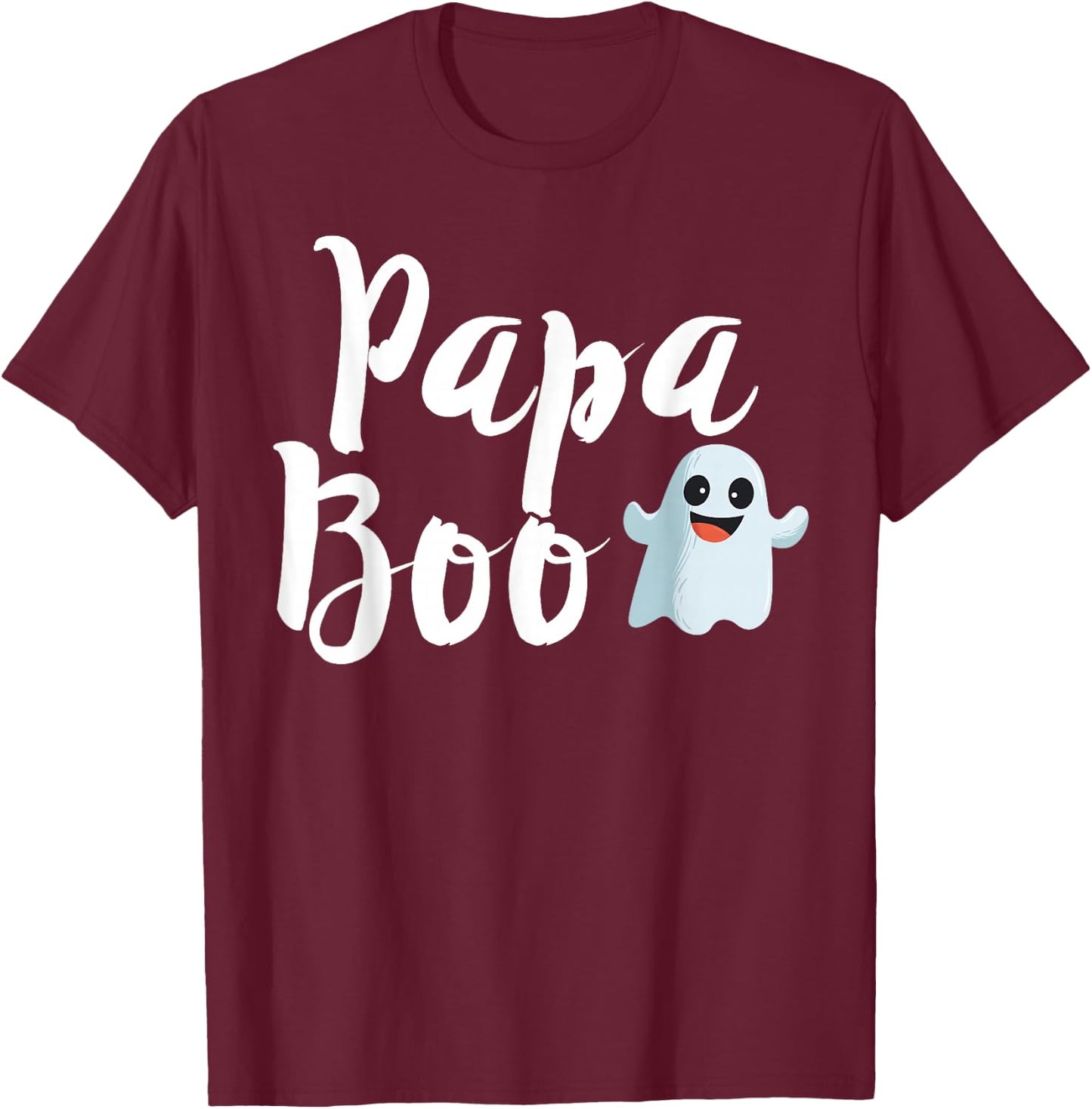 Papa Boo Halloween Family Matching Ghost Dad Shirt T-Shirt - T-Shirt | Maroon