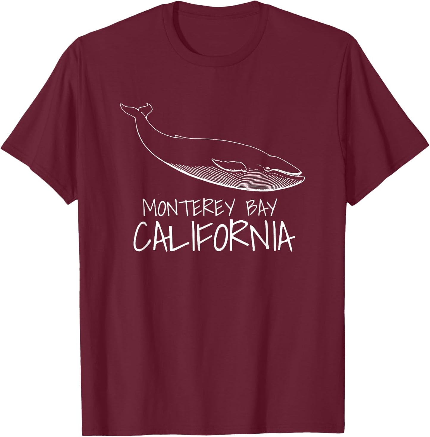 MONTEREY BAY CALIFORNIA Whale Watching T-Shirt - T-Shirt | Maroon