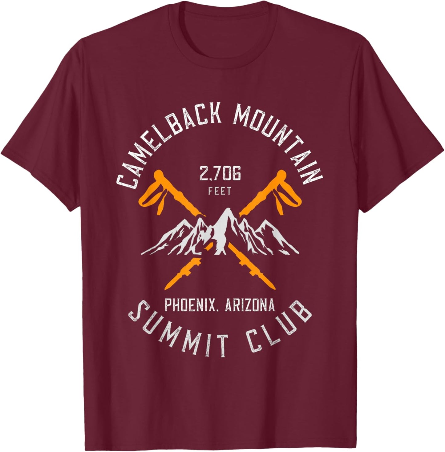 Camelback Mountain Hiking Phoenix Arizona T-Shirt - T-Shirt | Maroon