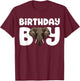 Elephant Birthday Boy Party Animal Kids Elephant Birthday T-Shirt - T-Shirt | Maroon