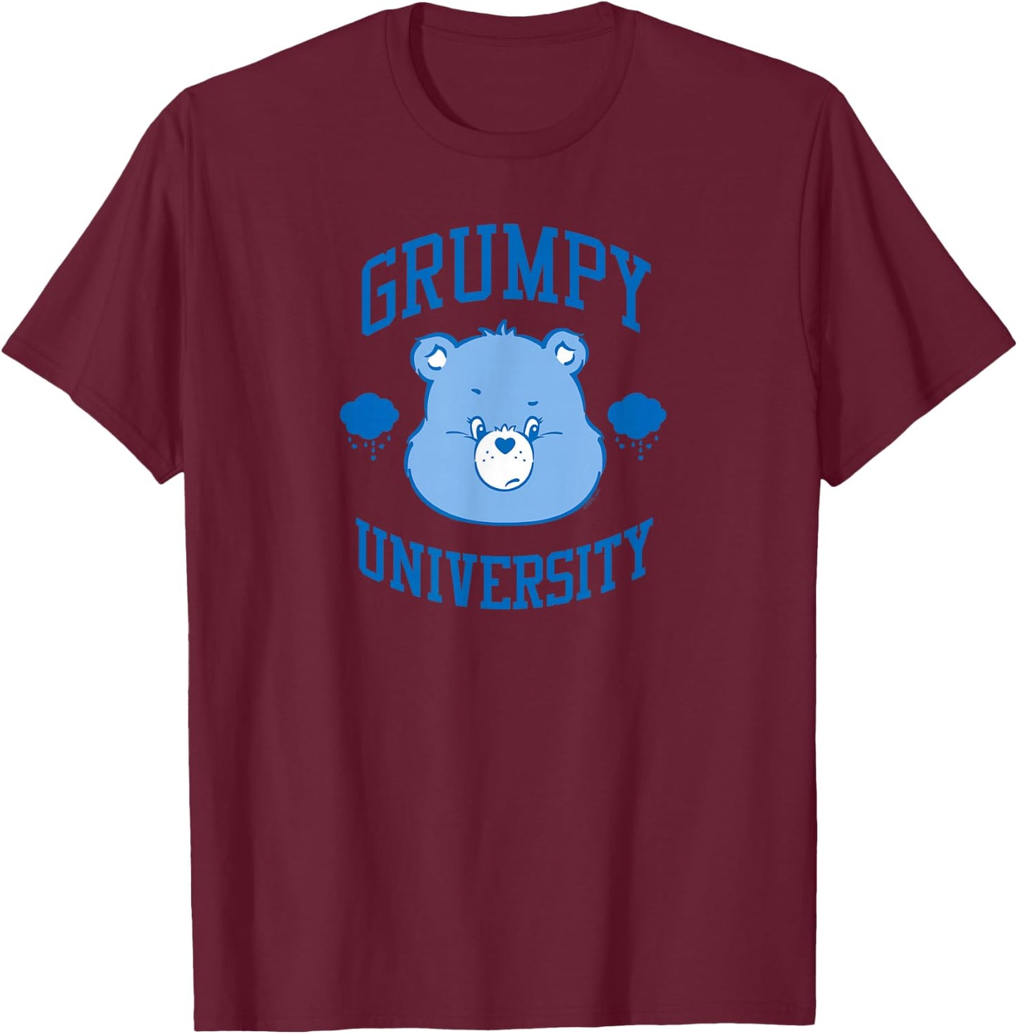 Care Bears Grumpy University Retro Cartoon T-Shirt - T-Shirt | Maroon