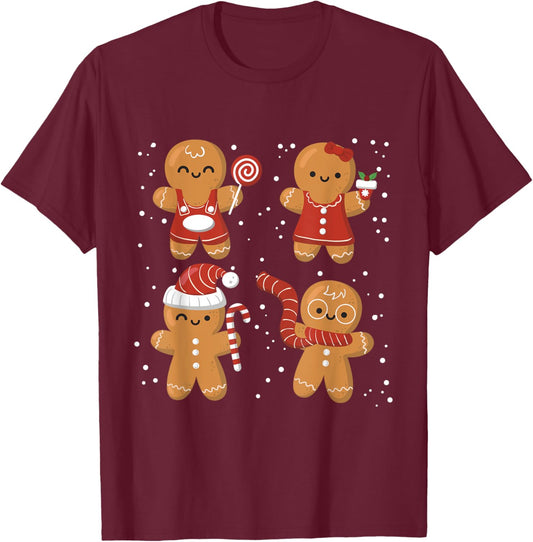 Gingerbread Man Cookie Cookie Funny Food Christmas T-Shirt - T-Shirt | Maroon