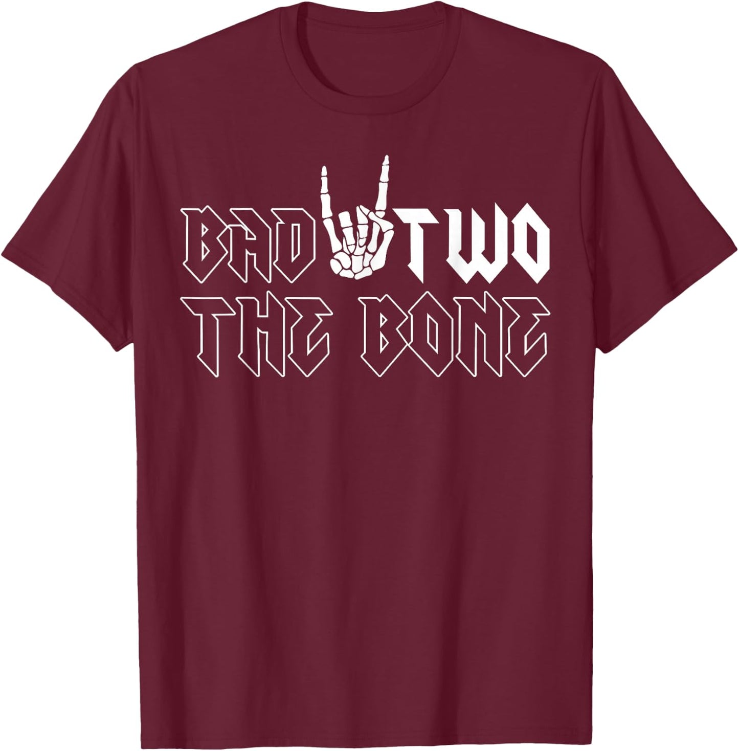 2nd Birthday Boy Shirt Bad Two The Bone 2 Years Old Party T-Shirt - T-Shirt | Maroon