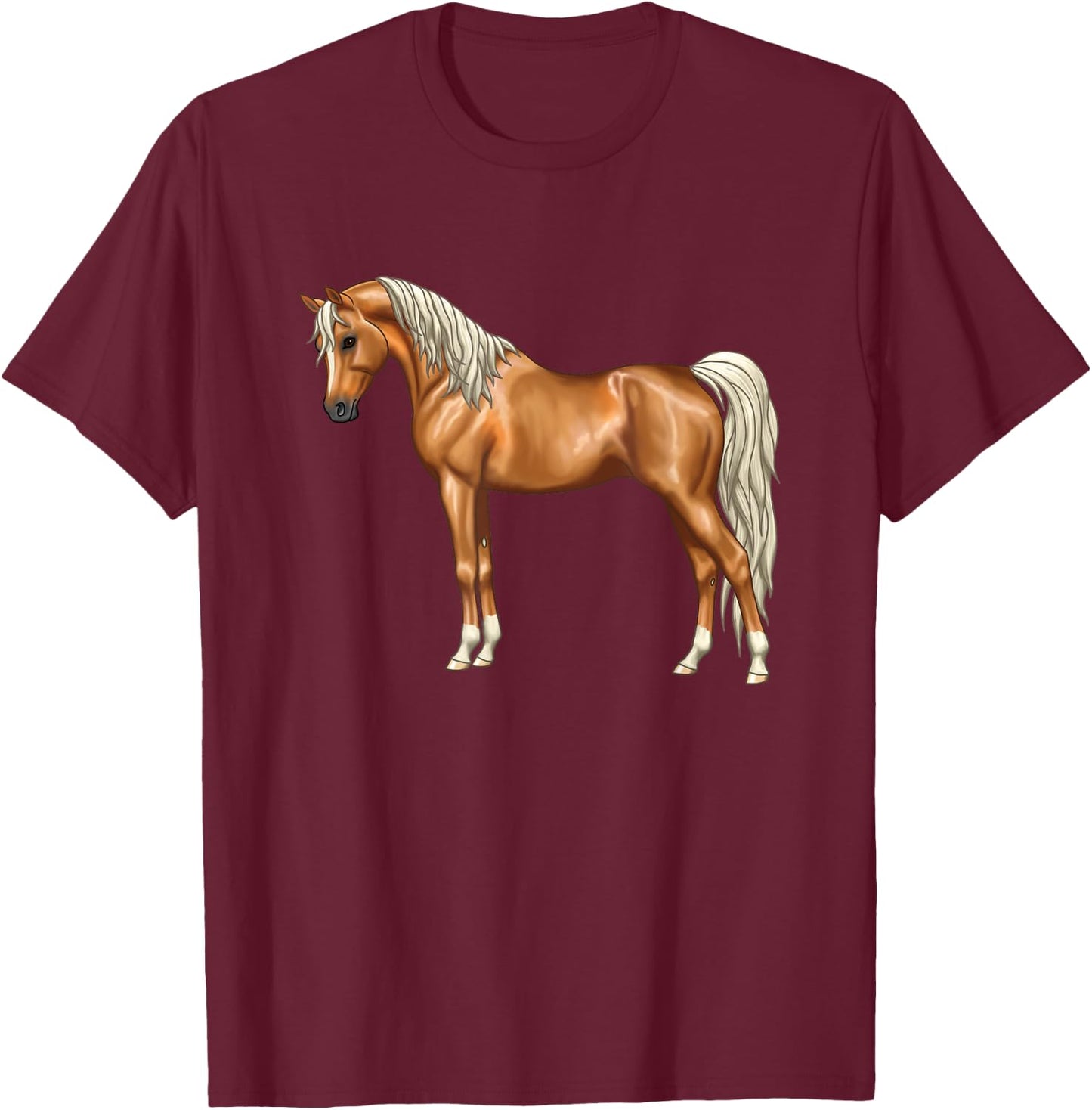 Palomino Chestnut Flaxen Egyptian Arabian Horse Lover Gift T-Shirt - T-Shirt | Maroon