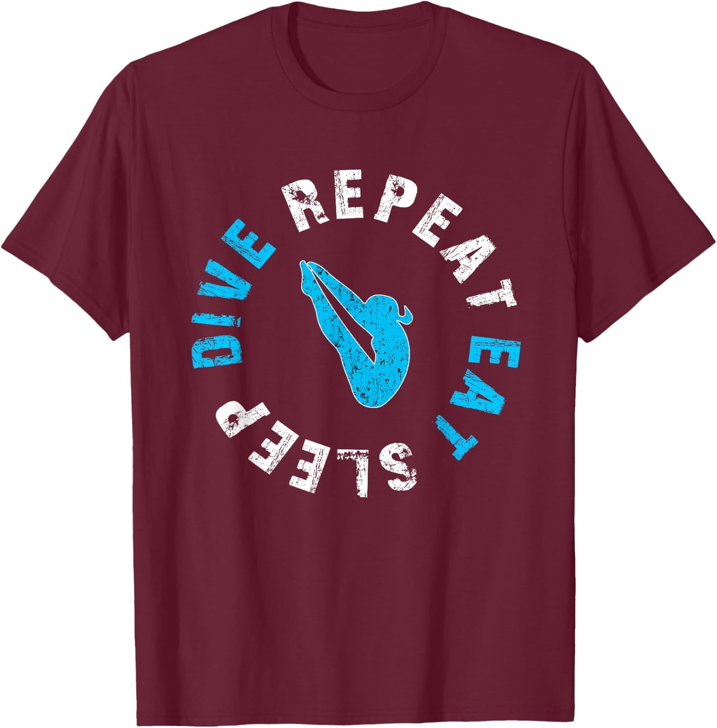 Funny Springboard Divers & Diving Board Game Girls Gift T-Shirt - T-Shirt | Maroon