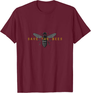 Save the Bees Environmentalist T-Shirt - T-Shirt | Maroon