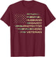 Husband Daddy Protector Hero Veteran USA Flag Camouflage Dad T-Shirt - T-Shirt | Maroon