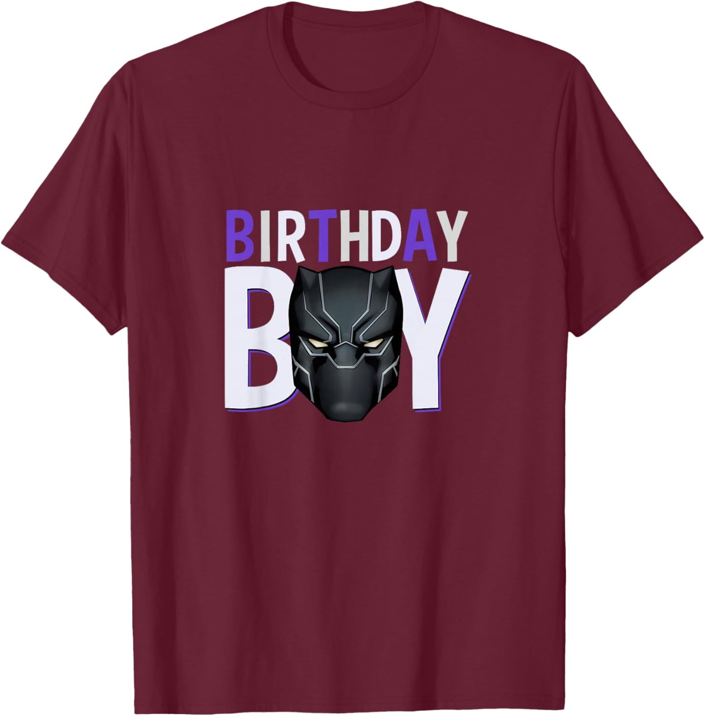 Kids Marvel Avengers Classic Black Panther Super Birthday Boy T-Shirt - T-Shirt | Maroon