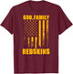 Indian Creek Redskins God. Family. Vintage USA Flag T-Shirt - T-Shirt | Maroon