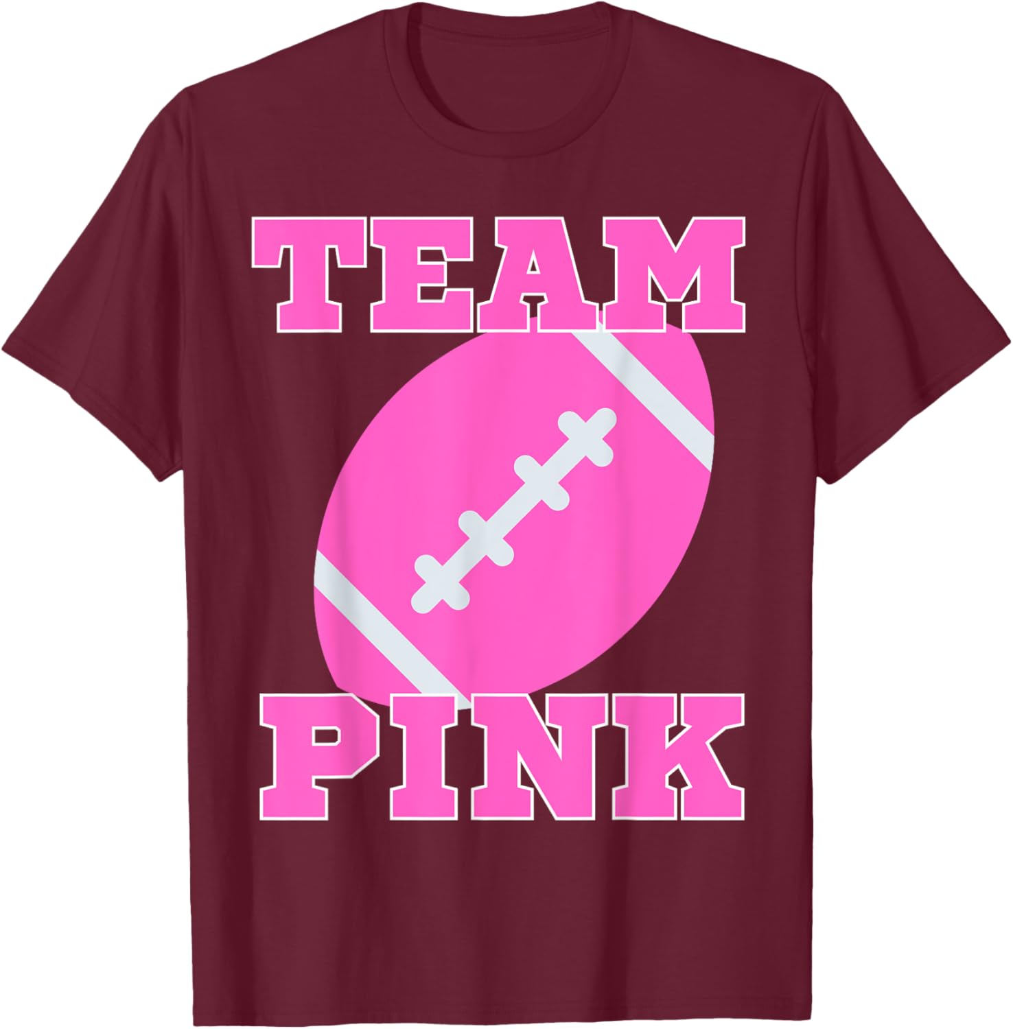 Gender Reveal TEAM GIRL Football T-Shirt - T-Shirt | Maroon