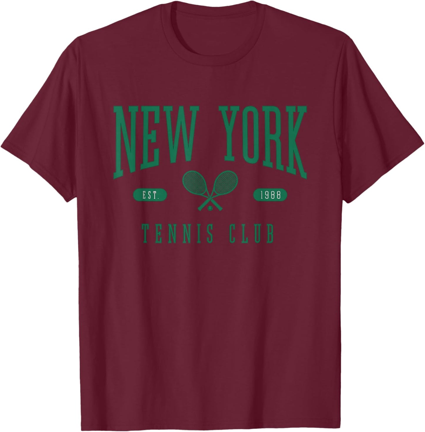 New York Tennis Club Collegiate T-Shirt - T-Shirt | Maroon