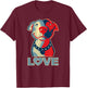 Pitbull Love Graphic T-Shirt - T-Shirt | Maroon