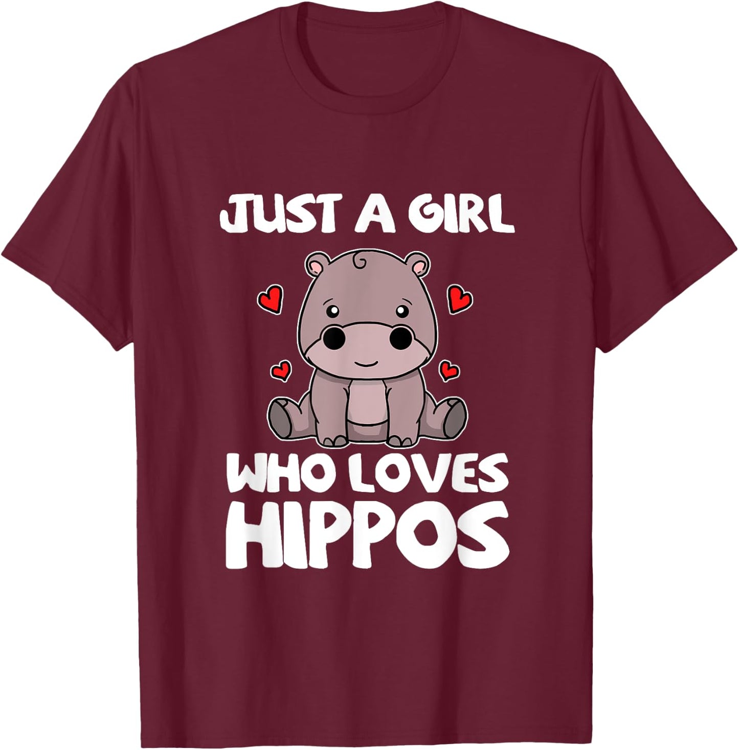 Just A Girl Who Loves Hippos Hippo Costume T-Shirt - T-Shirt | Maroon