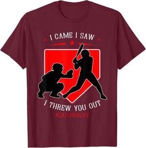 Softball Catcher Player Team Sport Ball Fielding Gloves Gift T-Shirt - T-Shirt | Maroon