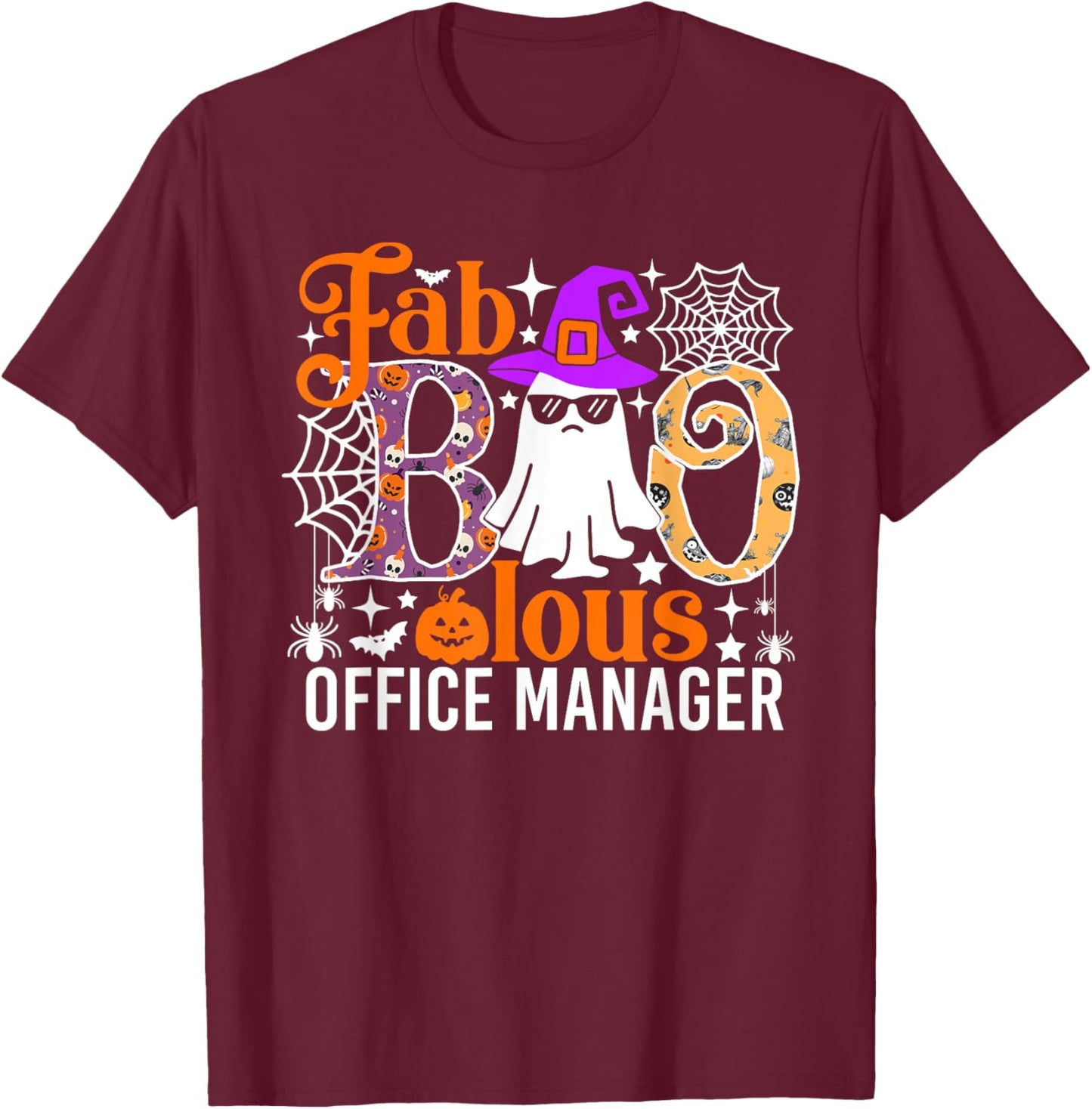 Fab Boo Lous Office Manager Funny Halloween Costume T-Shirt - T-Shirt | Maroon