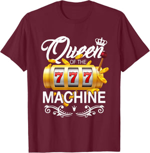 Queen of the Slot Machine Lucky Casino Gambling Good Luck T-Shirt - T-Shirt | Maroon