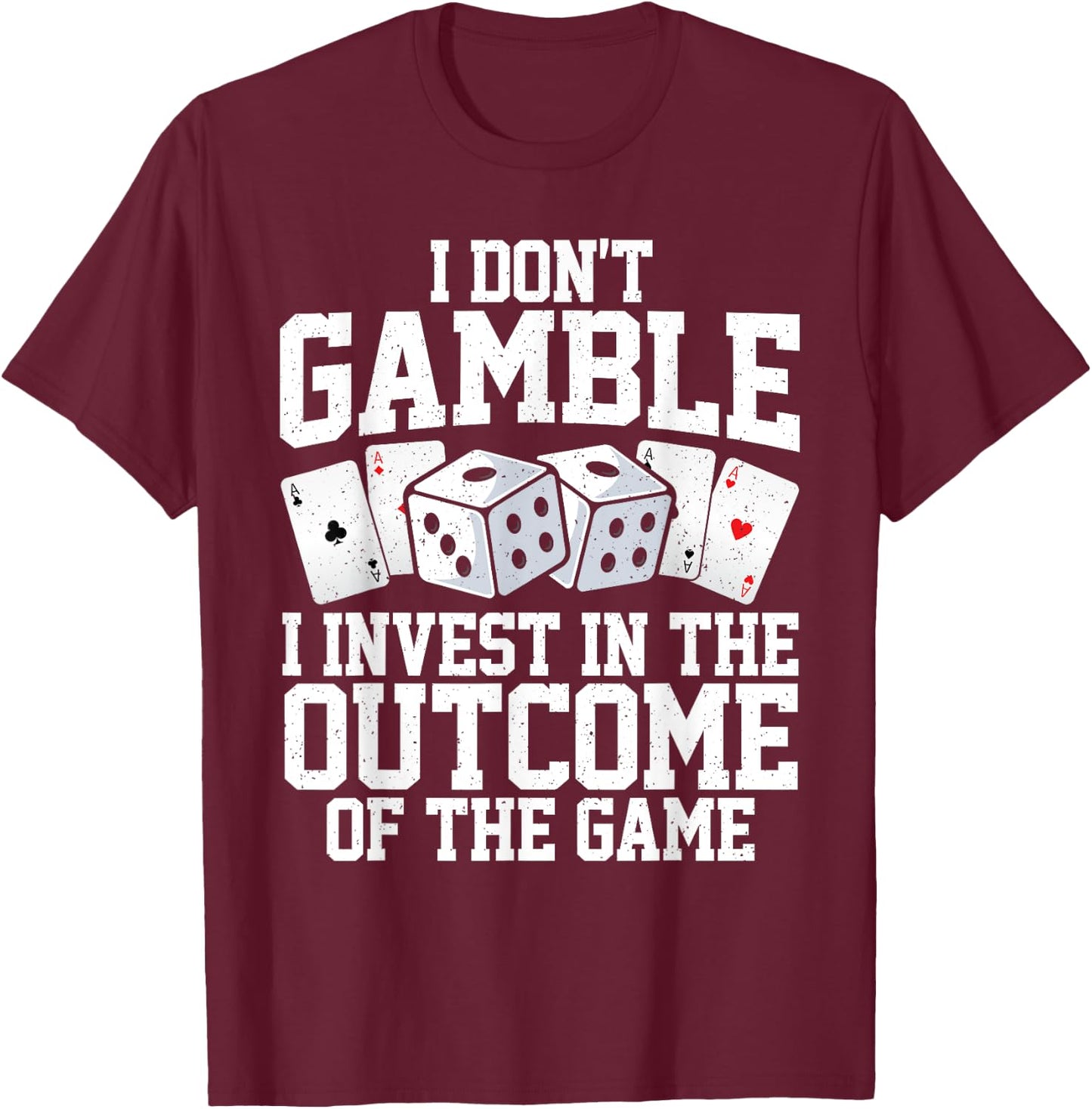 Funny Gambling Art Women Casino Poker Player Gambler T-Shirt - T-Shirt | Maroon