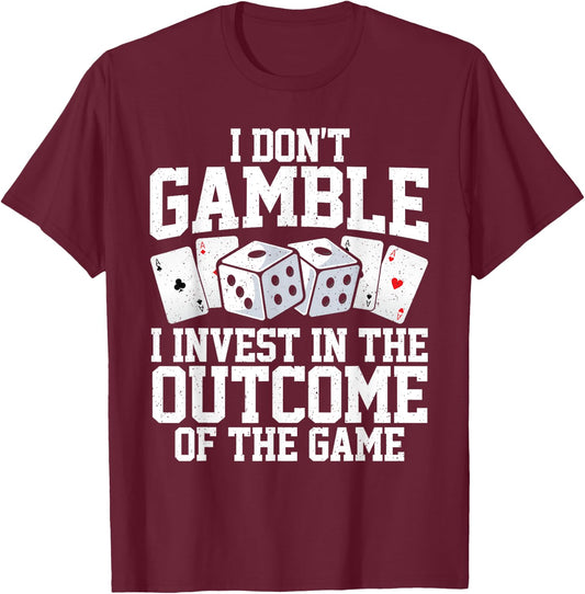 Funny Gambling Art Women Casino Poker Player Gambler T-Shirt - T-Shirt | Maroon
