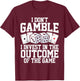 Funny Gambling Art Women Casino Poker Player Gambler T-Shirt - T-Shirt | Maroon
