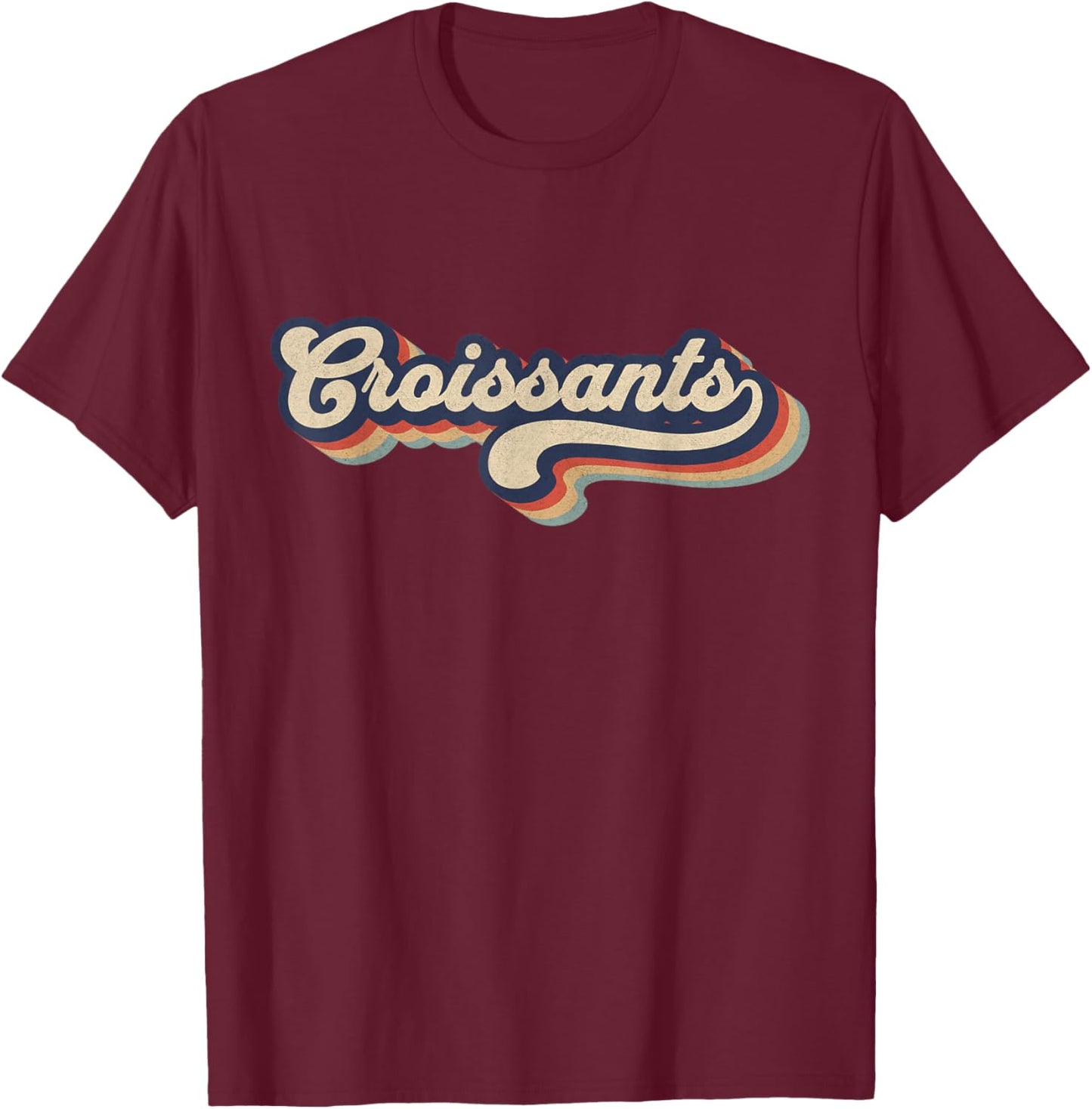 Retro Vintage Croissants - Baking Lover Croissants Lover T-Shirt - T-Shirt | Maroon