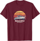 Malibu CA Vintage Boating 70s Retro Boat Design T-Shirt - T-Shirt | Maroon