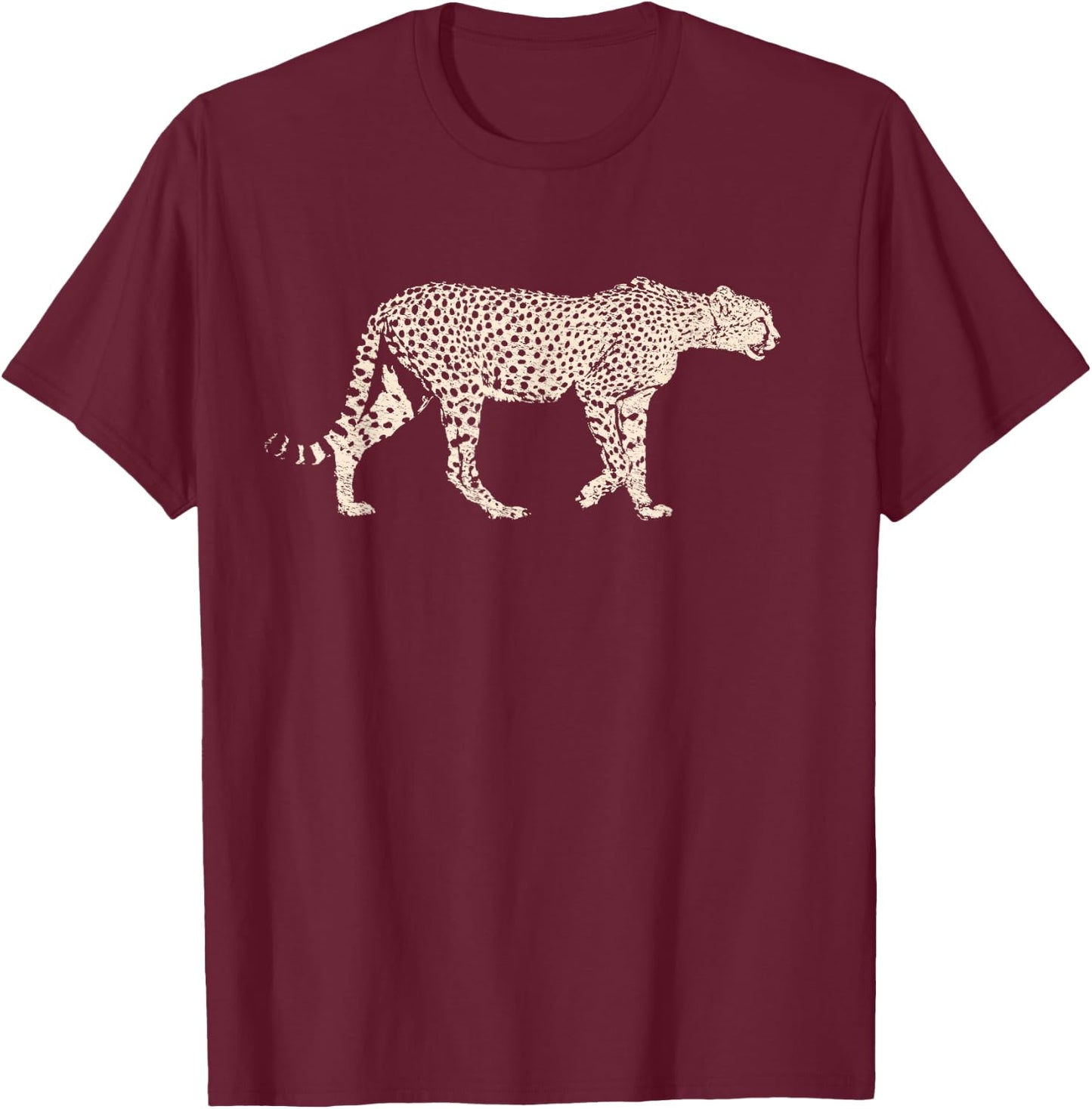 Cheetah , Cheetah on the Hunt T-Shirt - T-Shirt | Maroon
