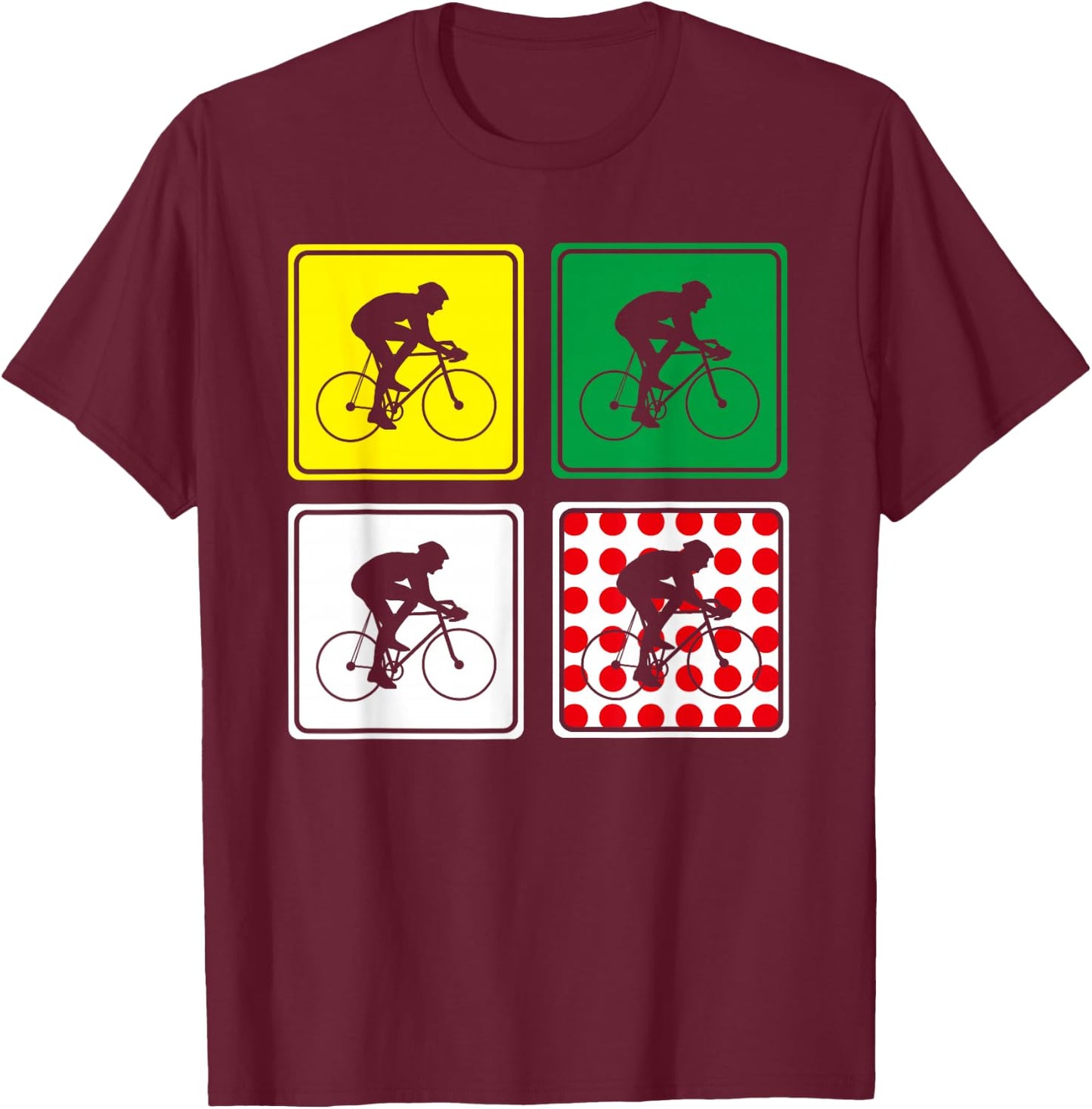 Racing Road Bike Jersey Bicycle Cycling Race Street Biking T-Shirt - T-Shirt | Maroon
