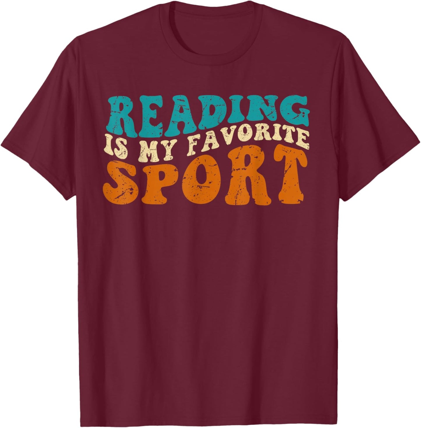 Reading Is My Favorite Sport Basketball vintage T-Shirt - T-Shirt | Maroon