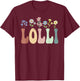 Lolli Gifts Women Wildflower Floral Design Lolli T-Shirt - T-Shirt | Maroon