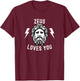 Zeus Loves You T-Shirt - T-Shirt | Maroon