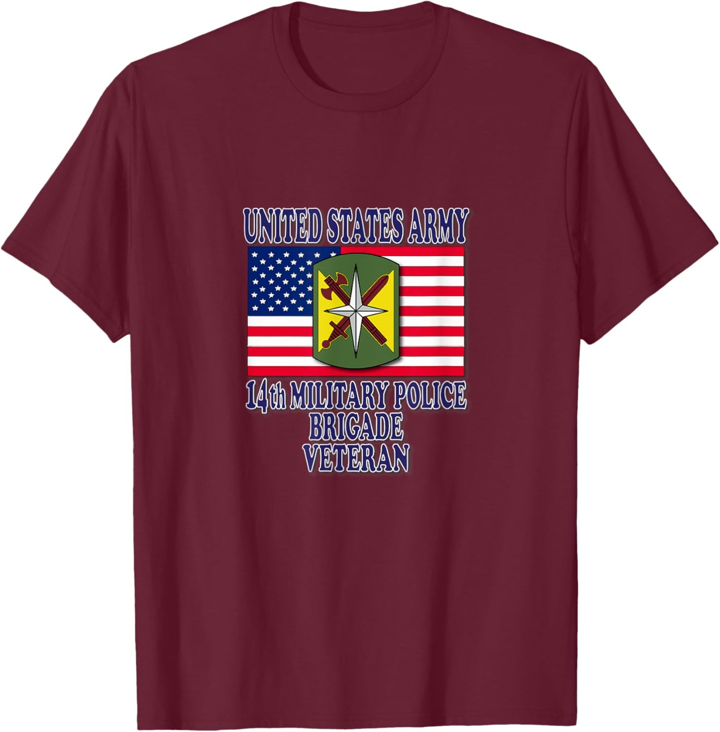 14th Military Police Brigade- Veteran T-Shirt - T-Shirt | Maroon