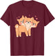 Kawaii Pastel Cute 3 Headed Dog T-Shirt - T-Shirt | Maroon