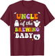 Uncle of the Brewing Baby Halloween Theme Baby Shower T-Shirt - T-Shirt | Maroon