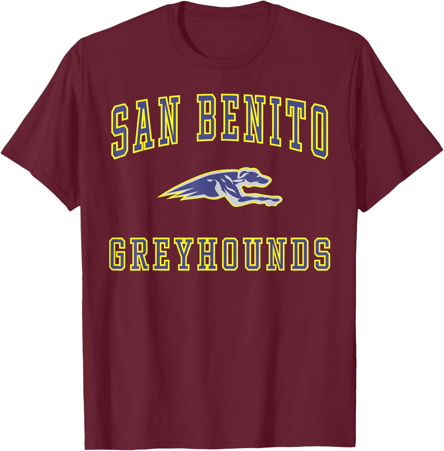 San Benito High School Greyhounds C1 T-Shirt - T-Shirt | Maroon