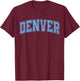 Denver Light Blue Vintage Style Retro Text T-Shirt - T-Shirt | Maroon